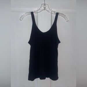 LACAUSA Black Scoop Neck Tank Top Women’s Size Small Cotton Modal Minimalist